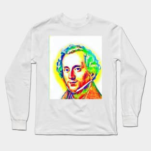 Felix Mendelssohn Colourful Portrait | Felix Mendelssohn Artwork 11 Long Sleeve T-Shirt